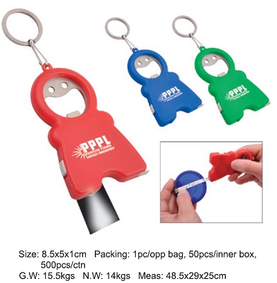 Bottle Opener with Flashlight & Measuring Tape 589