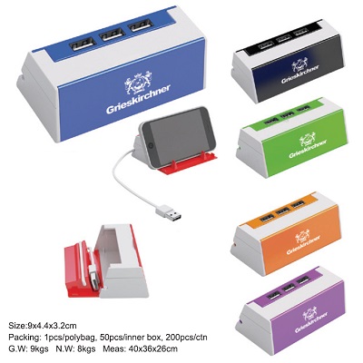 USB Hub with Phone Stand 1002