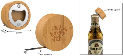 Wooden Bottle Opener with Tape Measure